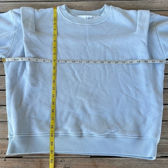 IRO Lusse Pleated Shoulder Sweatshirt Blue Ciel Crewneck Women’s XS Cozy GUC - Picture 8 of 11